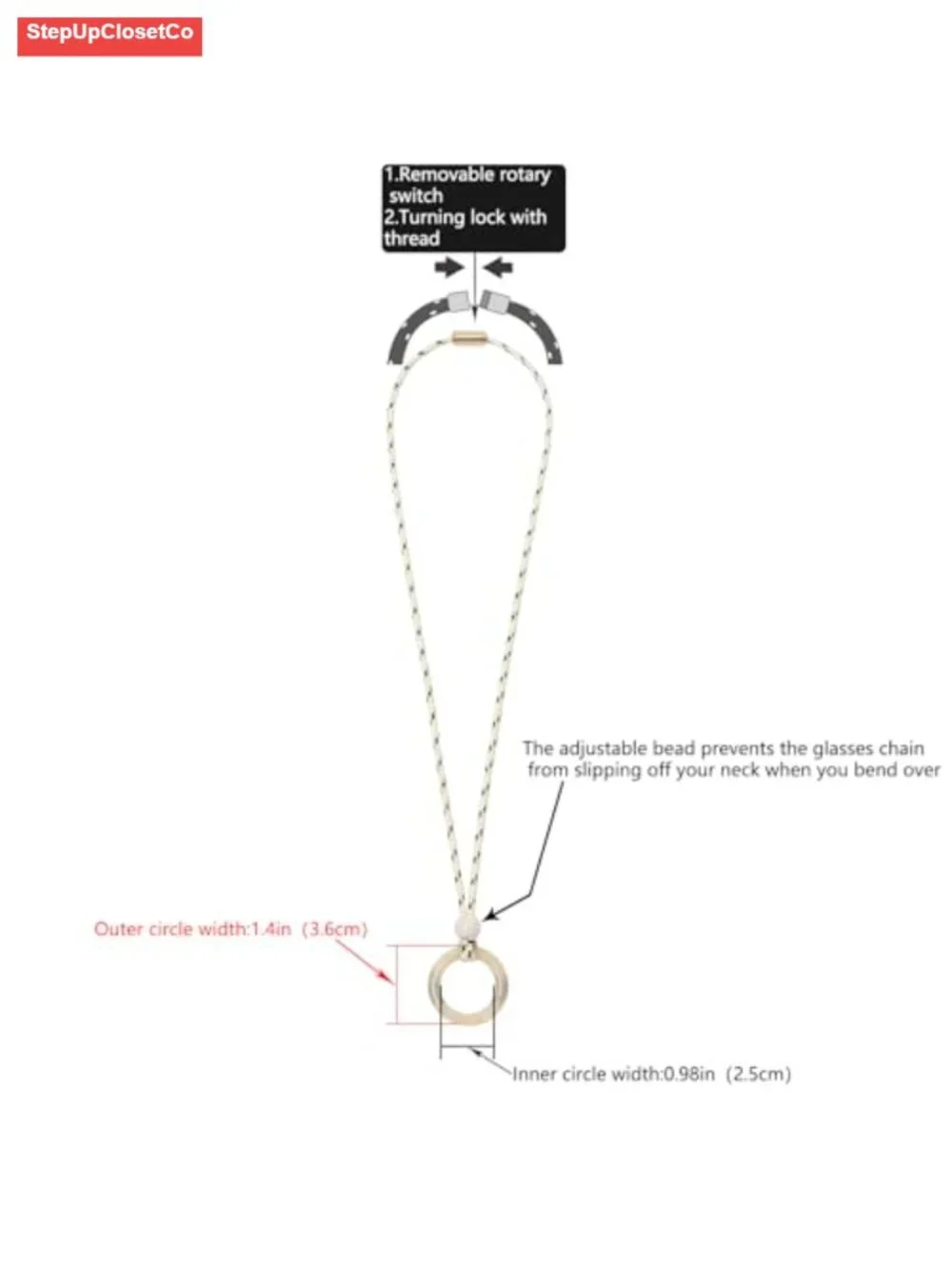 Eyeglass Holder Necklace Glasses Strap Chain Loop Reading Sunglasses Lanyard